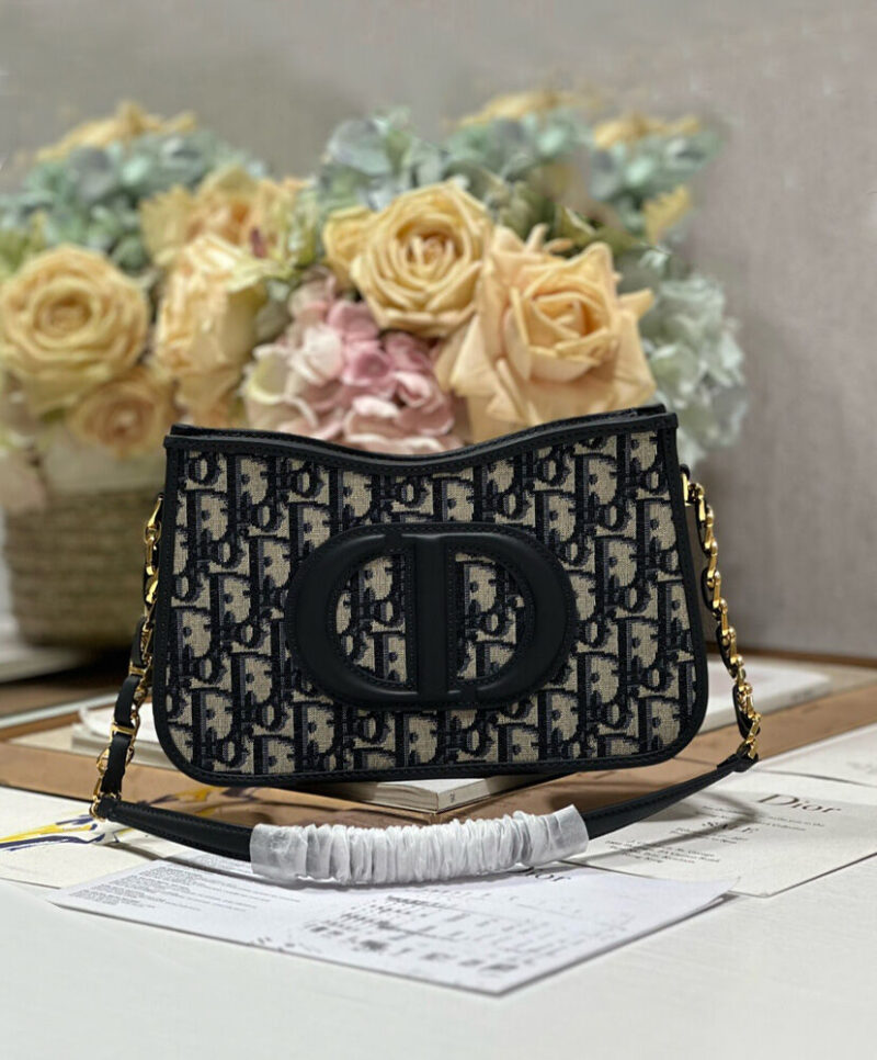 Christian Dior CD Signature Hobo Mini Bag Dark Blue